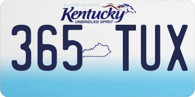 KY license plate 365TUX