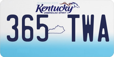 KY license plate 365TWA