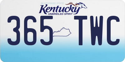 KY license plate 365TWC