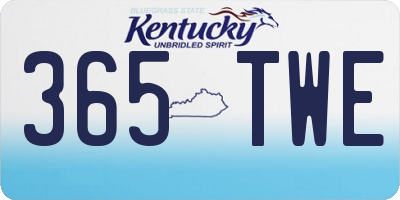 KY license plate 365TWE