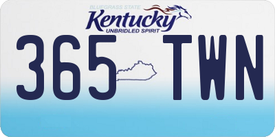 KY license plate 365TWN