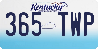 KY license plate 365TWP