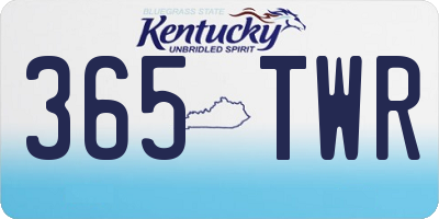 KY license plate 365TWR