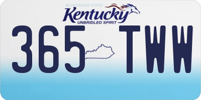 KY license plate 365TWW