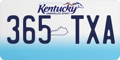 KY license plate 365TXA