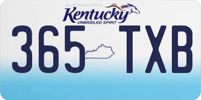 KY license plate 365TXB