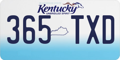 KY license plate 365TXD