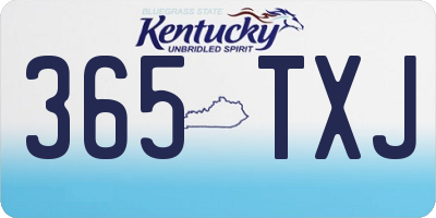 KY license plate 365TXJ