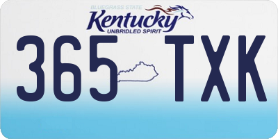 KY license plate 365TXK