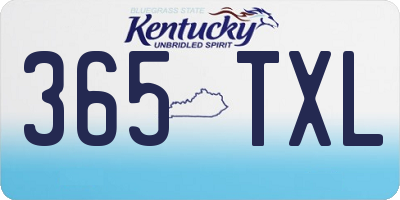 KY license plate 365TXL