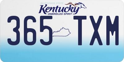 KY license plate 365TXM