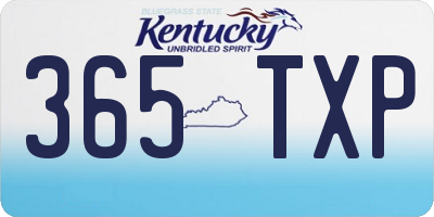 KY license plate 365TXP