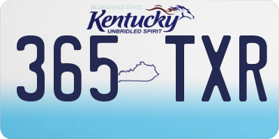 KY license plate 365TXR