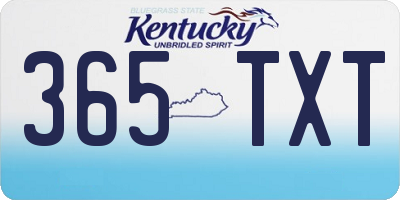 KY license plate 365TXT
