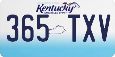 KY license plate 365TXV