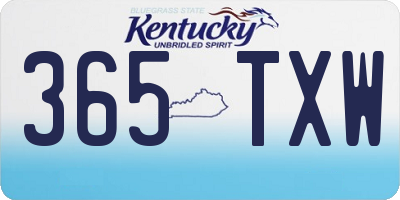 KY license plate 365TXW