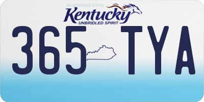 KY license plate 365TYA