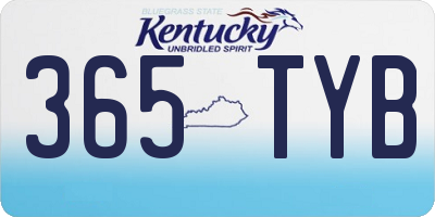 KY license plate 365TYB