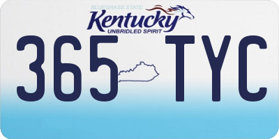 KY license plate 365TYC