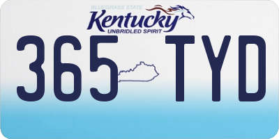 KY license plate 365TYD