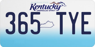 KY license plate 365TYE