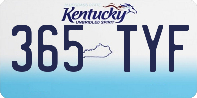 KY license plate 365TYF
