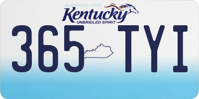 KY license plate 365TYI