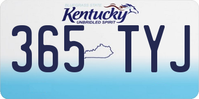 KY license plate 365TYJ