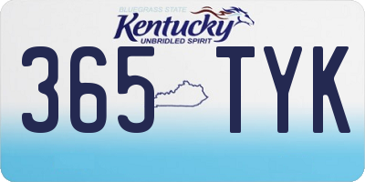KY license plate 365TYK