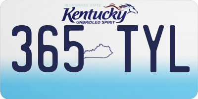 KY license plate 365TYL