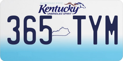 KY license plate 365TYM