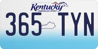 KY license plate 365TYN