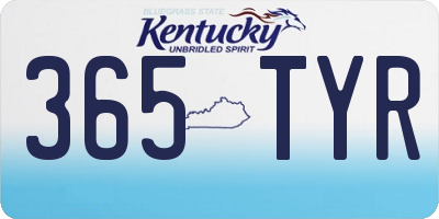 KY license plate 365TYR