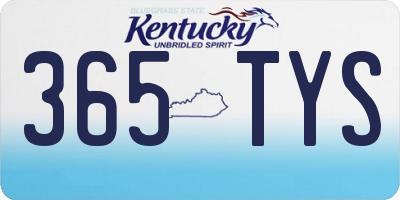 KY license plate 365TYS