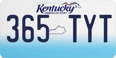 KY license plate 365TYT