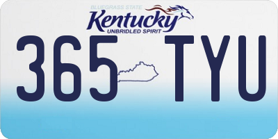 KY license plate 365TYU
