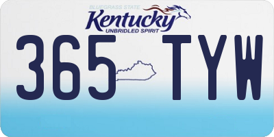 KY license plate 365TYW