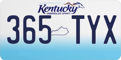 KY license plate 365TYX