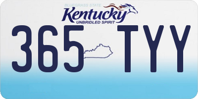 KY license plate 365TYY