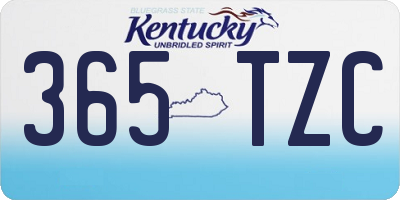 KY license plate 365TZC
