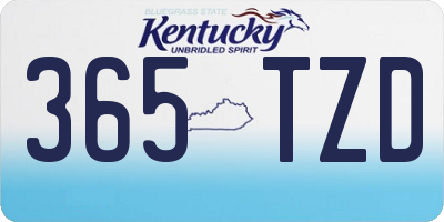 KY license plate 365TZD