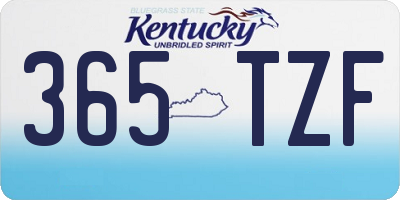 KY license plate 365TZF