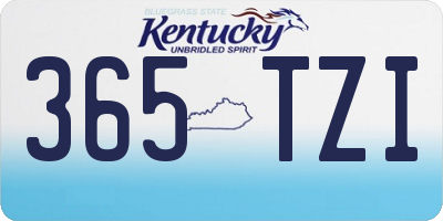 KY license plate 365TZI