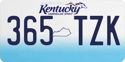 KY license plate 365TZK