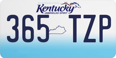 KY license plate 365TZP