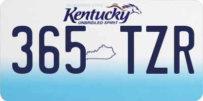 KY license plate 365TZR