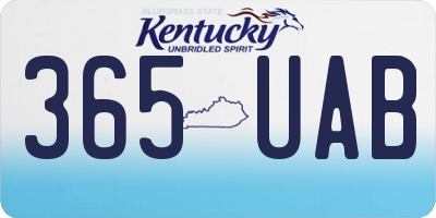KY license plate 365UAB