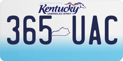 KY license plate 365UAC
