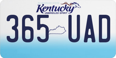 KY license plate 365UAD