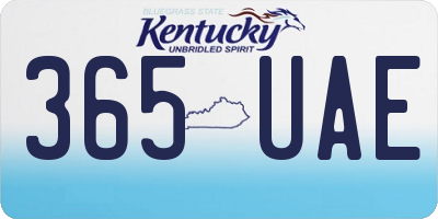 KY license plate 365UAE